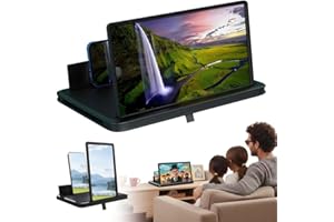 JUVHOT Upgrade Screen Magnifier for Cell Phone, 2026 New Screen Magnifier, 3D HD Screen Mobile Phone Magnifier Expanders for Movies & Gaming, Foldable Phones Stand with All Smartphones (Black, 14 Inch)