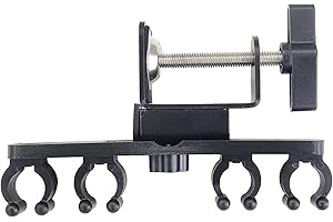 Portable Cue Holder - 4 Clip Clamp-On Pool Stick Holder for Table Edge, Modern Sleek Design Billiard Accessories, Protective 