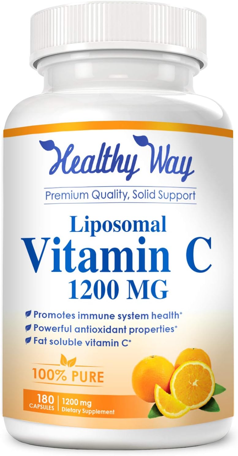 Healthy Way Liposomal Vitamin C 1200mg Supplement 180 Capsules High Absorption