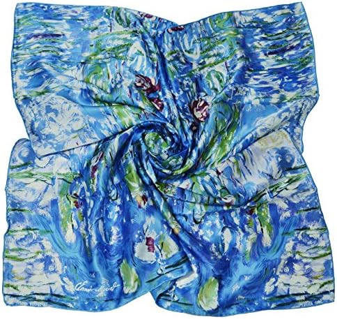 Van Gogh and Claude Monets Paintings, Square Elegant Luxury Fashion 100 Silk Scarf Premium Shawl Wrap Art