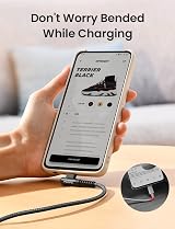 AINOPE USB C Charger Cable 2 Pack 2M Right Angle 3.1A Nylon Braided view 3