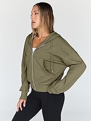 Trendy Queen Hoodies for Women Full Zip Up Cropped