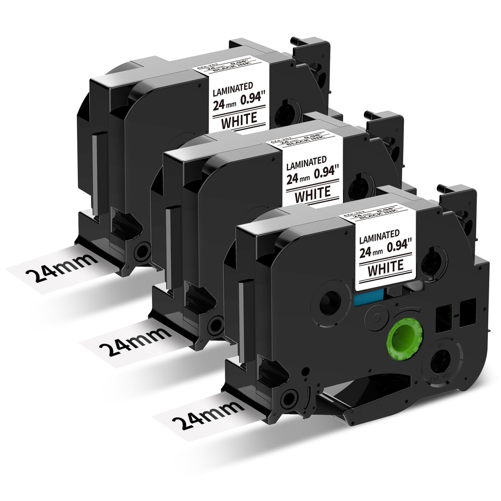 Oozmas TZe251 Replacement Compatible with Brother TZe Label Tape 24mm TZe-251 Black on White 24mm x 8m Tape Cassette for Brother P-Touch PT-D600 D450 P700 2430PC