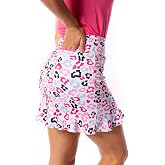 GOLFTINI Printed Pull-On Ruffle Skort 17.5"