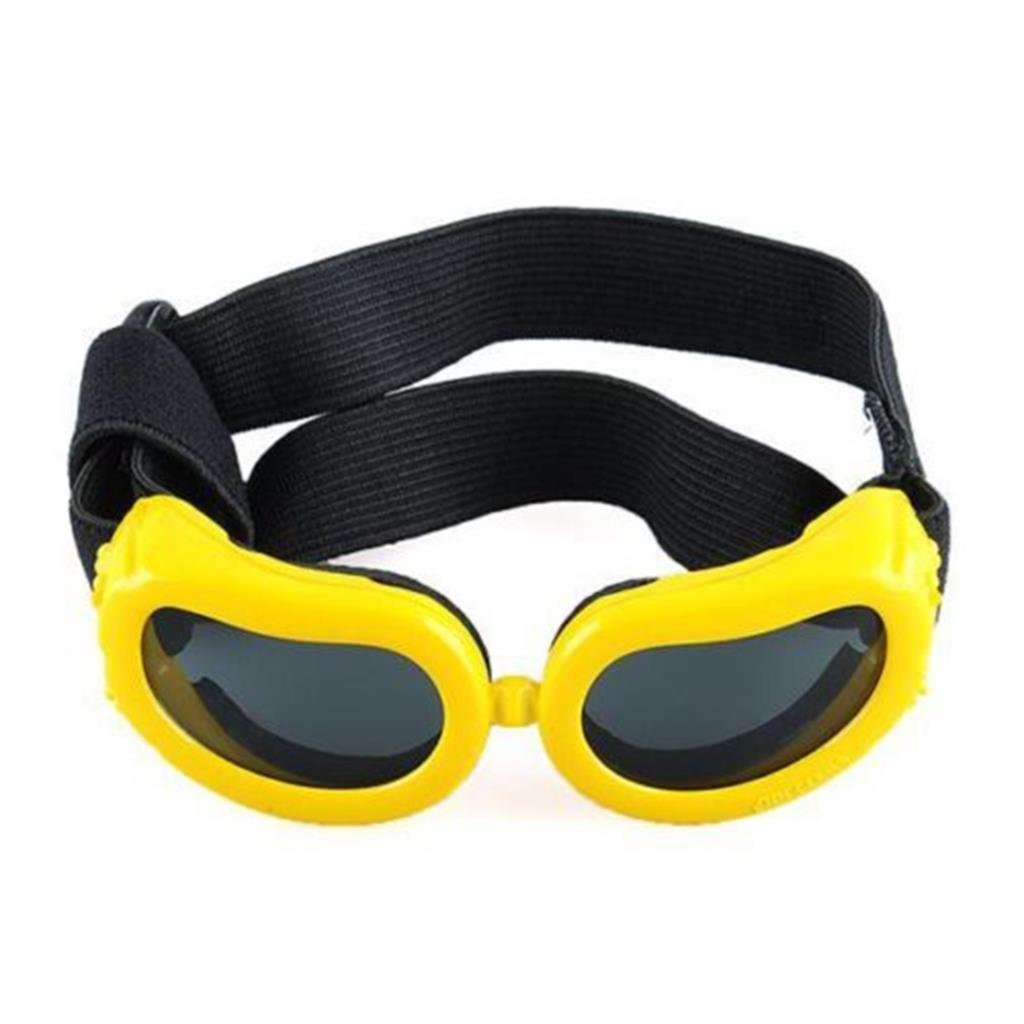 petall Outdoor Dog Sunglasses Anti-UV Eye Protection Goggles Waterproof Windproof Anti-Fog for Small Pet Puppy Dog Cat (Yellow)