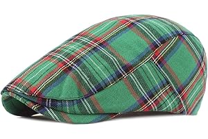 Quanhaigou Men's Cotton Flat Ivy Gatsby Newsboy Driving Hat Adjustable Irish Cabbie Ivy Driving Hunting Cap