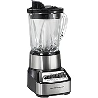 Hamilton Beach Wave Crusher Blender with 40 Oz Glass Jar and 14 Functions for Puree, Ice Crush, Shakes and Smoothies, Stainle