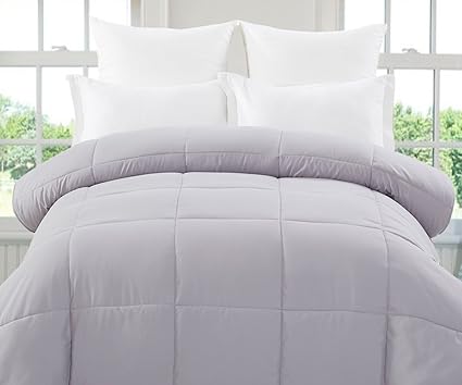 Amazon Com Revisable Down Alternative Comforter Opal Gray Plum