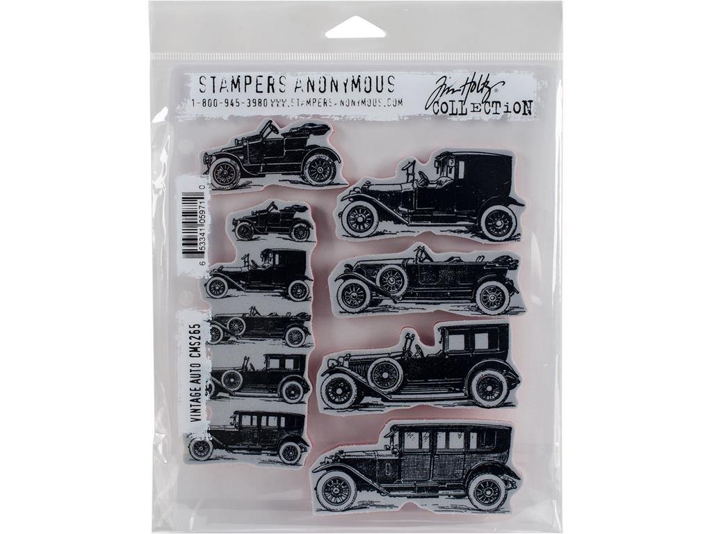 Stampers Anonymous Tim Holtz Cling Stamps 7-Inch x 8.5-Inch-Vintage Auto