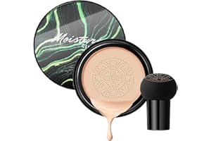 NVYUE Air Cushion CC Cream Mushroom Head Foundation,BB Cream Makeup Foundation,Moisturizing Concealer,Long Lasting Full Coverage Waterproof,Even Skin Tone for All Skin Types (1# Ivory, 20g)