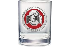 Heritage Pewter Ohio State Double Old Fashion | Double Rocks Glass 14 OZ for Liquor | Expertly Crafted Pewter Glass
