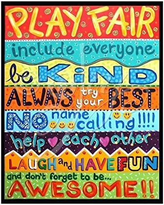 16x20 Playroom Rules PRINT, this is a print of an original painting by nJoyArt. Printed in the USA.