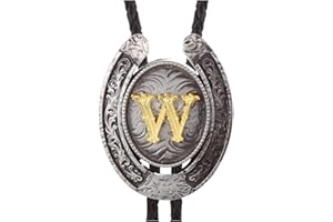 HUABOLA CALYN Vintage Bolo Tie for Men- Initial Letter ABCDMJR to Z Western Cowboy Bolo Tie for Women