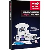 Koala Sublimation Paper 11x17 Inch 120gsm 120 Sheets, Apply for personalize Tumbler, Light Colored T-shirts and Other Sublimation Blanks, ONLY Compatible with Sublimation Ink
