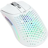 Glorious Gaming Model O 2 Wireless Gaming Mouse - Hybrid 2.4GHz &amp; Bluetooth Wireless, 68g Superlight, Long Battery Life, 26k BAMF 2.0 Sensor, RGB, Ambidextrous, 6 Buttons, PTFE Feet - White