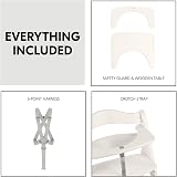 hauck Beta+ White Wooden High Chair Set 6 Months to 90 kg with Wheels view 6