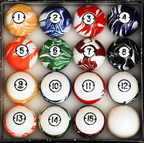 Classic Marble Style Pool Table Billiard Ball Set 2 1/4