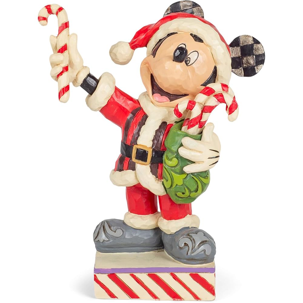 Disney Traditions Mickey Mouse with Candy Canes Figurine