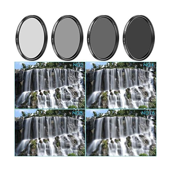 NEEWER 52mm ND Filter Set ND2 ND4 ND8 ND16, Objektivreinigungsstift, Filterbeutel, Graufilter Set, kompatibel mit Canon Nikon Sony Panasonic DSLR Kameras mit 52mm Objektiv – Bild 8