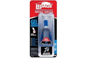 LePage Super Glue Gel Control, Clear, 4 ml Bottle, Pack of 6
