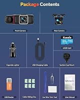 Kussla 3 Channel Dash Cam Front Inside Rear 1080P 64GB Night Vision G-Sensor view 7