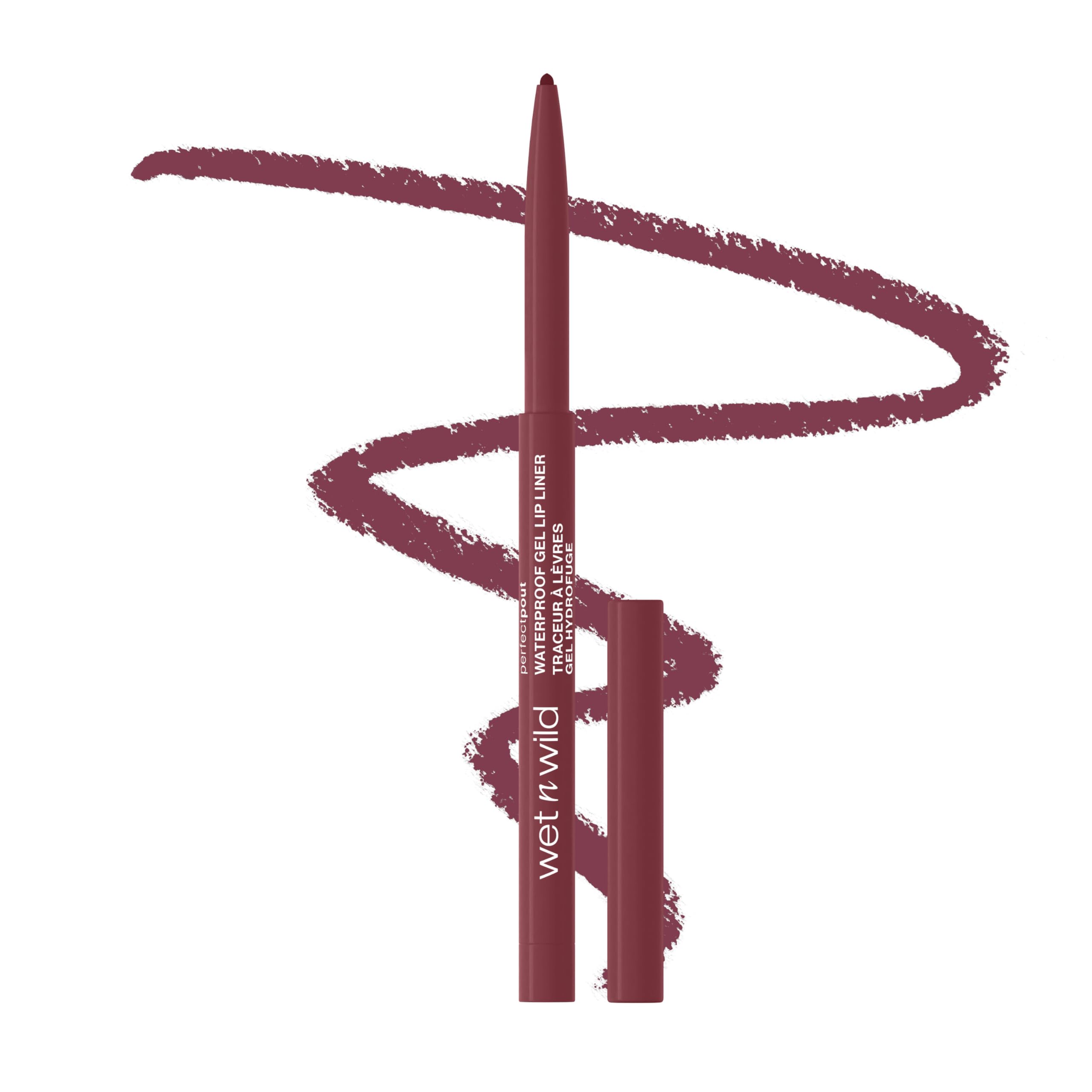 wet n wild Perfect Pout Gel Lip Liner, Highly Pigmented Lip Pencil with Semi-Matte Finish, Shapes and Sculpts Lips, Gone Burgundy