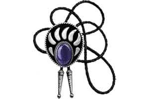 Moranse Bolo Tie with Bear Catch And Gem Stone Celtic Parterre Style Genuine and Cowhide Rope