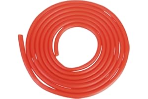 Rebower Natural Latex Rubber Tubing 1/4" ID x 3/8" OD 10ft Rubber Hose Highly Elastic [for Exercise, Stretching, Laboratory, Home Tube] - 6x10mm / Red