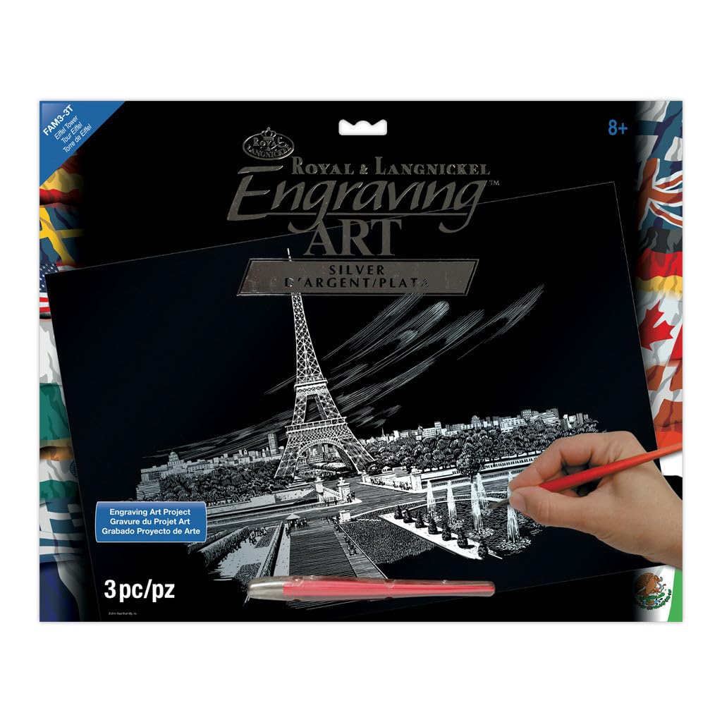 Royal & Langnickel Silver Engraving Art A3 Size Eiffel Tower Designed Painting Set