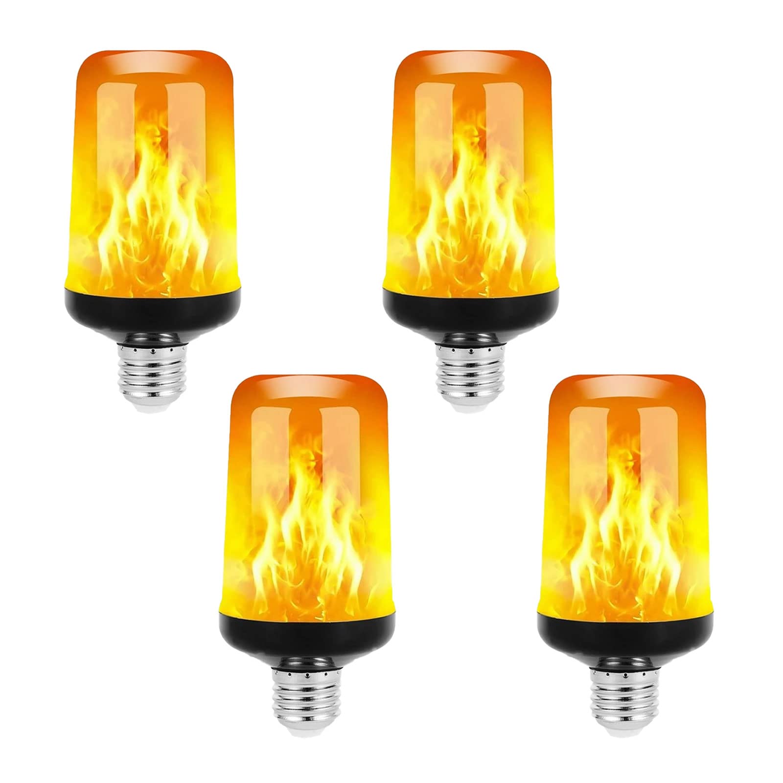 YWNYT 4pcs LED Flame Effect Light Bulb, Flame Lamp 4 Lighting Modes Flickering Light Bulb with Gravity Sensor Indoor/Outdoor Decorative Atmosphere LED Lamps for Garden Party
