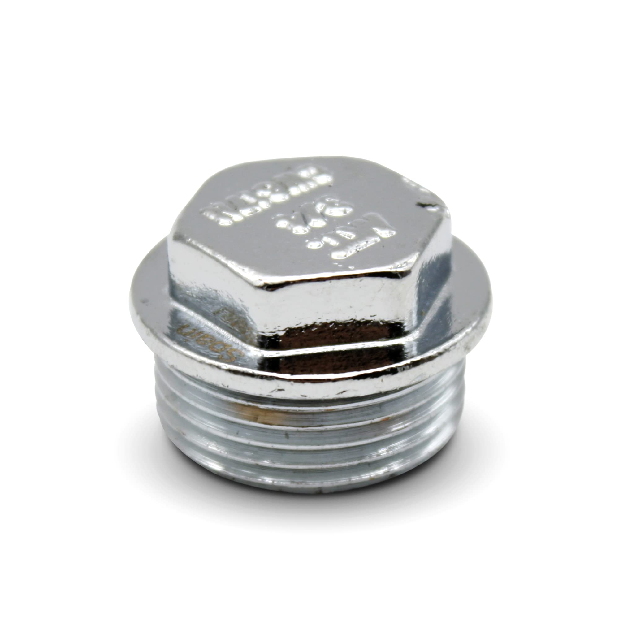 DOJA Barcelona Brass Cap, Cap with Male Thread, Pack of 4, Hexagonal Hose Caps, 3/4 Inch, Chrome-Plated Brass, Plugs for Sink Drain, Towel Holder, Radiator Sink Plug