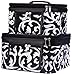 2-Piece Set - Damask Print Cosmetic Train Cases w/ Black Trim