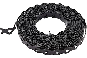 DURETECH Nylon Coated Strapping, Black, 1/2-inch x 25 Feet, Wavy Edge Design, No Sharp Edges, 22 Gauge