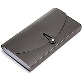 BTSKY 13 Pockets Expanding Check Bill File Folder-Hand-held, New Grey | Small Accordion File Folder Expandable Card Ticket Holder Plastic Business Document Organizer Wallet Case
