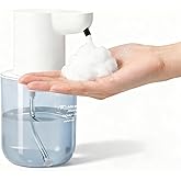 Automatic Foaming Soap Dispenser for Bathroom: 4-Level Adjustable Countertop/Wall Mount Hand Soap Dispenser, 13.5oz/400ml Type-C Rechargeable – Suitable for Kitchen, Bathroom, Office, Hotel (White)