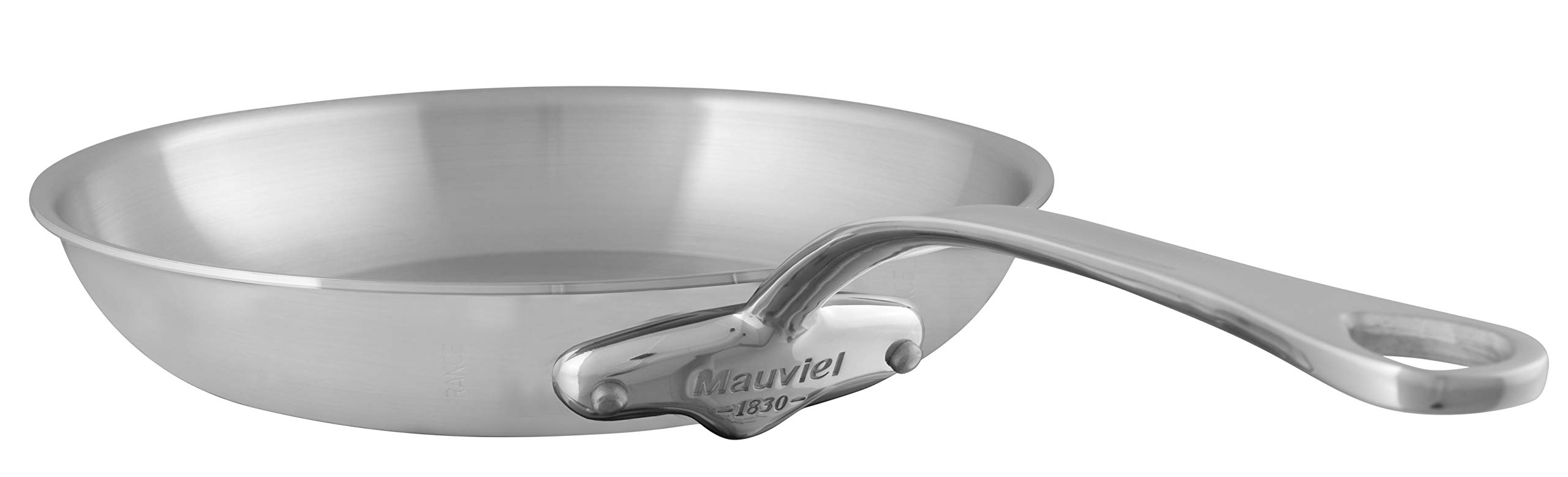 Mauviel M'Urban 3 Tri-Ply Brushed Stainless Steel Frying Pan with Cast Stainless Steel Handles, 11.8-in, Made in France