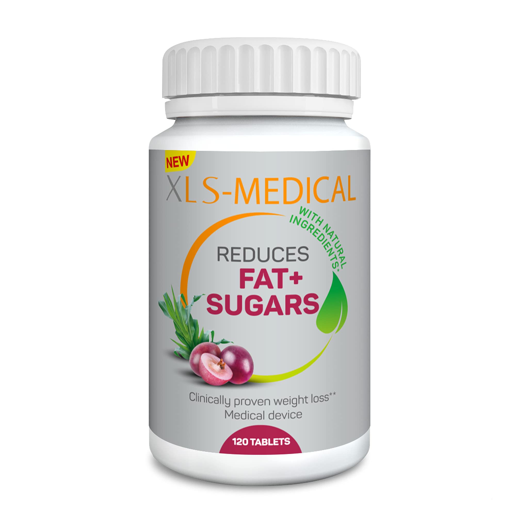 New XLS-Medical Weight Loss Plus Tablets | Reduces Fats and Sugars Absorption | with Natural Ingredients Gentle on The System | Clinically Proven Efficacy | 120 Tablets
