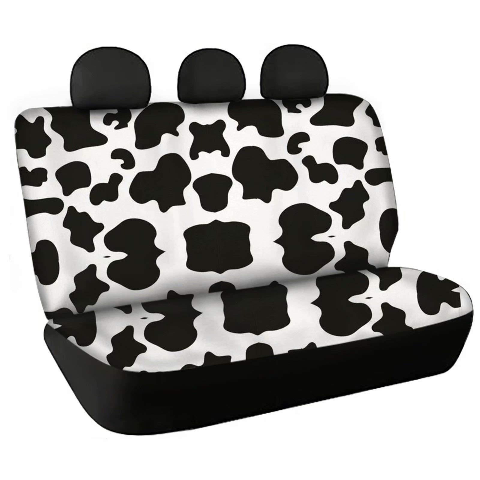 Dolyues 2 Pcs Car Back Seats Covers Women, Dogs Seat Cover Back Saddle Blanket Comfort Covers Rear Bench Backrest Cover Decorative Dog Pet Non Slip All Season, Black White Abstract Cows