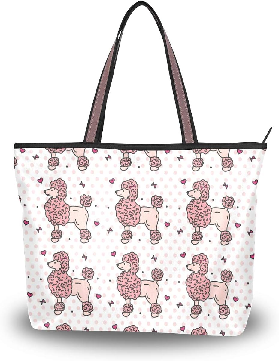 Eslifey Pink Hunde Muster Damen Tote Bag Handtaschen Schultertaschen