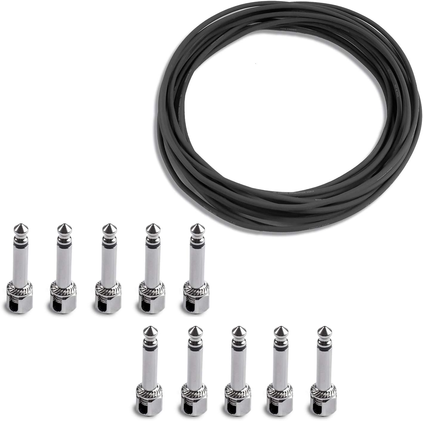 Evidence Audio Solderless Patch Cable Kit Black (10' Monorail, 10 SIS Plugs)
