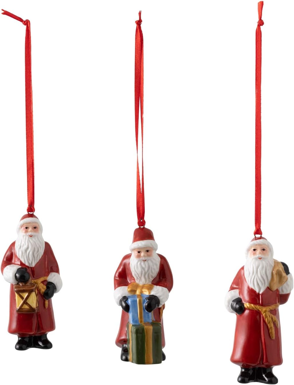 Tree Stands - Villeroy & Boch Nostalgic Ornaments Santa Claus Set of 3, 8x3,5cm, White