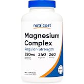 Nutricost Magnesium Complex 250mg, 240 Capsules, Gluten Free &amp; GMO-Free | Magnesium Oxide, Citrate, and Glycinate