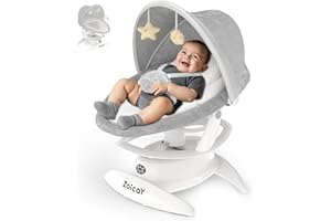 ZOICAY 3-in-1 Baby Swing for Infants with Motion Detection, Electric Baby Swing with 3 Swing Modes, 12 Lullabies & 5-Speeds & Removable Swing Seat, BT Enabled & 360°Rotating Seat and Manual Remote, White