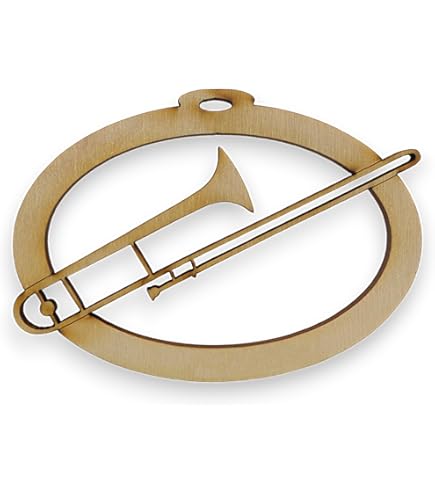 Trombone Acrylic Christmas Ornament, Personalized Trombone