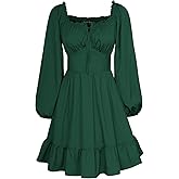 Scarlet Darkness Womens Corset Dress Long Lantern Sleeve Off The Shoulder Mini Dress