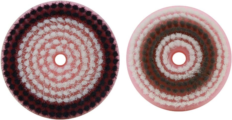 ZLiME Cleansing Brush Head Replacement Facial and Body Brush Head Set (Pink Base - Grey Purple White Mix)