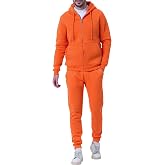 LINMYZAI Men's Tracksuits Casual 2 Piece Sweatsuit For Men Full Zip Up Hoodies And Sweatpant Set Jogging Suits Sets