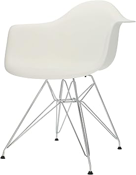 Popfurniture Designer Stuhl Weiss Mit Armlehne Edelstahl Beinen Robust Leichter Aufbau Ideale Esszimmerstuhle Stuhle Esszimmer Esstisch Chair Kuchenstuhle Essstuhle Esszimmerstuhl Amazon De Kuche Haushalt