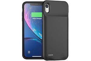 YINGYKJ Battery Case for iPhone XR, Enhanced 7000mAh Ultra Thin Portable Protective Smart Charging Case Support Carplay Compatible with iPhone XR (6.1 inch) Rechargeable Extended Battery Charger Case (Black)