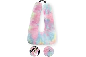 MROUEN Travel Pillow, Travel Pillow for Kids, Sleeper Hold Pillow Travel, Removable U-Shaped Pillow for Adults and Children to Support Head and Body in The Back Seat of Long Car Trips (DCPink)
